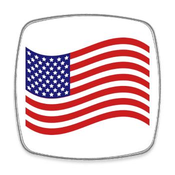 Drapeau des États-Unis - Magnet carré - blanc - Devant