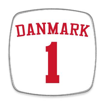 Denmark 1 Sport - Square fridge magnet - white - Front