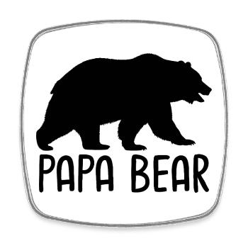 Papa Bear - Viereckiger Kühlschrankmagnet - Weiß - Vorne