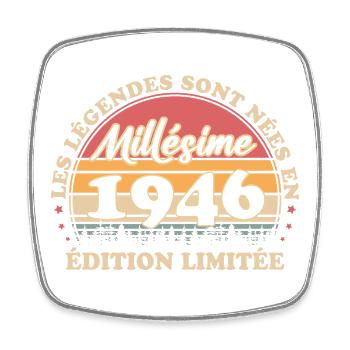 millésime 1946 vintage rétro anniversaire 80 ans - Magnet carré - blanc - Devant