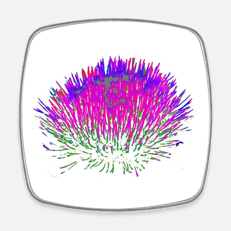 Neon-Blume– Pop-Art Design - Viereckiger Kühlschrankmagnet - Weiß