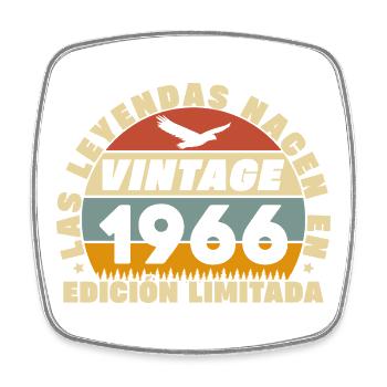 1966 Retro Vintage Jubiläumsgeschenk - Viereckiger Kühlschrankmagnet - Weiß - Vorne