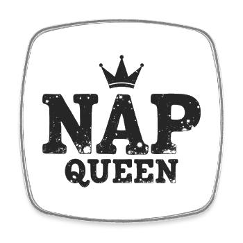 Nap Queen Spruch für Langschläfer - Viereckiger Kühlschrankmagnet - Weiß - Vorne