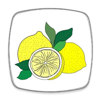 Citrus Print - Square fridge magnet - white - Front