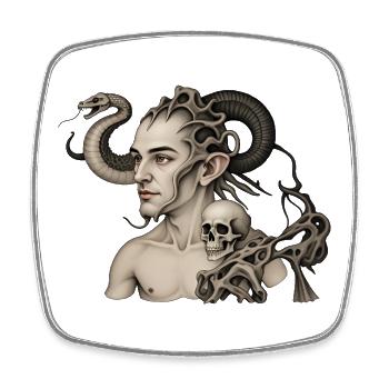 THE DAMNED #3 - dark hell - Square fridge magnet - white - Front