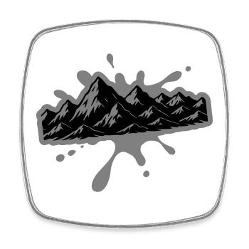 Mountains Blobs - Square fridge magnet - white - Front