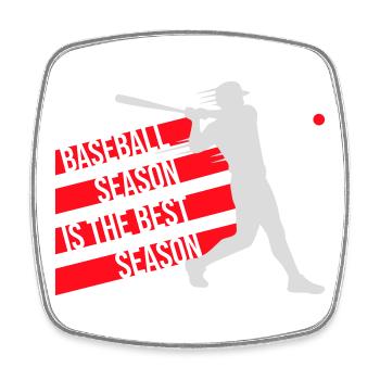 Baseball Season Is The Best Season Fan Spiel Sport - Viereckiger Kühlschrankmagnet - Weiß - Vorne