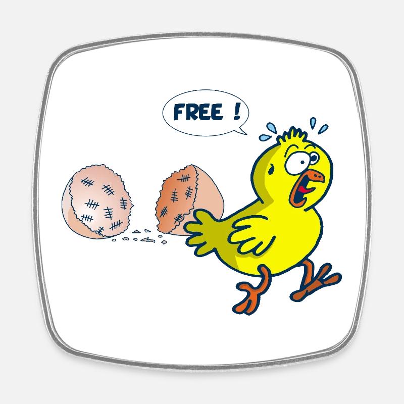 The release of the chick - Square fridge magnet - white