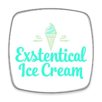 Existenzielle Eiscreme Lustiger Spruch Eis Waffel - Viereckiger Kühlschrankmagnet - Weiß - Vorne