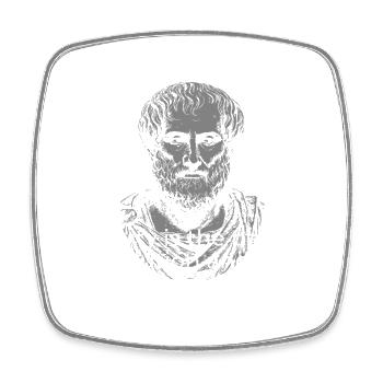 Aristotle Poverty Sparks Revolutions - Square fridge magnet - white - Front