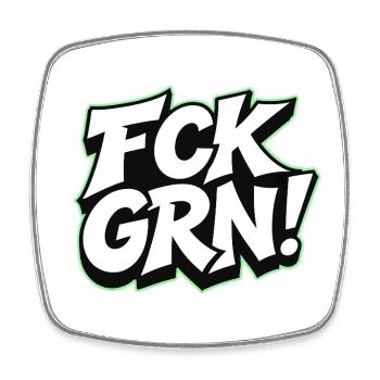 Lettrage de déclaration FCK GRN - Magnet carré - blanc - Devant