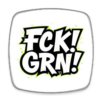 Lettrage de déclaration FCK GRN - Magnet carré - blanc - Devant
