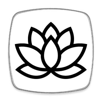 lotus flower - Square fridge magnet - white - Front