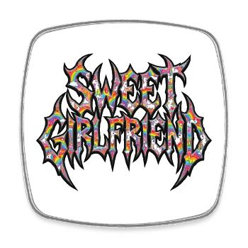 Girlfriend Unicorn Valentines Couple - Square fridge magnet - white - Front
