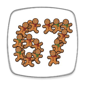 Gingerbread 67 Meme - Viereckiger Kühlschrankmagnet - Weiß - Vorne