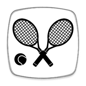 Tennis racket - Square fridge magnet - white - Front
