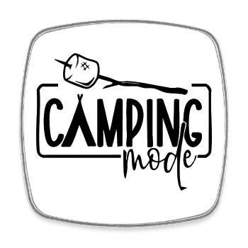 Camping Mode - Marshmallow - Square fridge magnet - white - Front