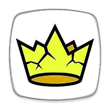 Broken Crown Grunge Cracked Vector - Square fridge magnet - white - Front