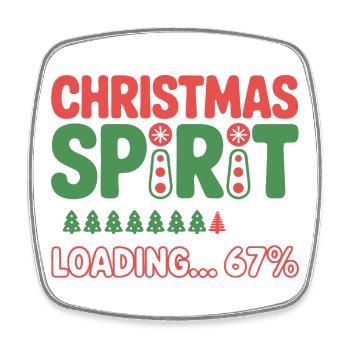 Christmas Spirit Loading 67% – Festive Humor - Magnet carré - blanc - Devant