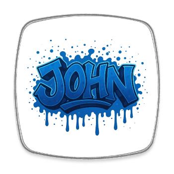 Graffiti JOHN Name Geschenk Ideal druckbar auf - Viereckiger Kühlschrankmagnet - Weiß - Vorne