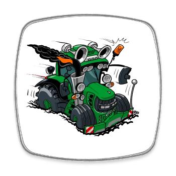 0968_Groene_Trekker_6630-V2 - Viereckiger Kühlschrankmagnet - Weiß - Vorne