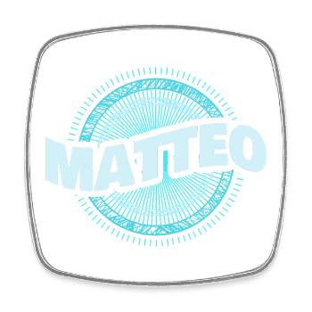 Gift for Matteo - Square fridge magnet - white - Front