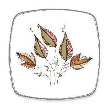 leaves - Square fridge magnet - white - Front