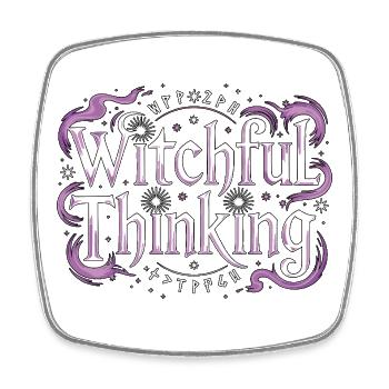 Witchcraft Witchful Thinking Loves Tarot Reading - Square fridge magnet - white - Front