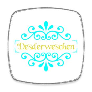 Deswerweschen Ornament Glitzer - Viereckiger Kühlschrankmagnet - Weiß - Vorne
