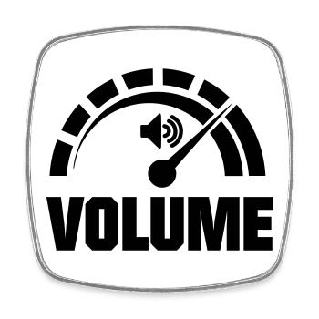 Volume knob pointer - Square fridge magnet - white - Front
