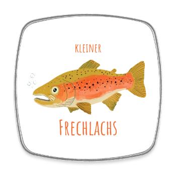 Little cheeky salmon - Square fridge magnet - white - Front