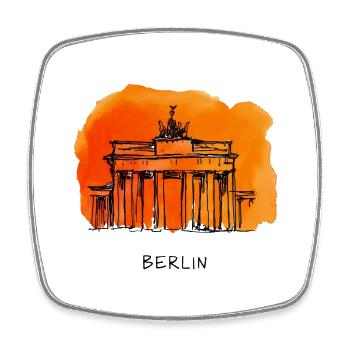 Berlin Brandenburg Gate Watercolor - Square fridge magnet - white - Front