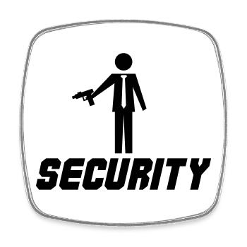 Sécurité - Magnet carré - blanc - Devant