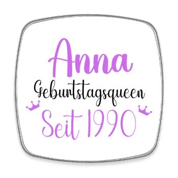 Anna Geburtstagsqueen Seit 1990 Geschenk Design - Viereckiger Kühlschrankmagnet - Weiß - Vorne