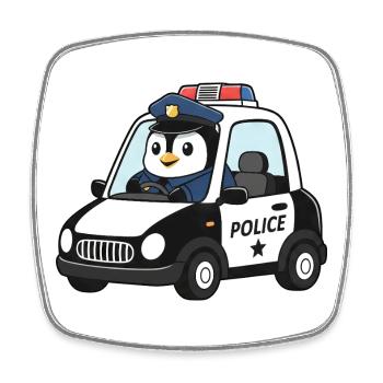 Süßer Pinguin Polizei Polizist Kinder Cartoon - Viereckiger Kühlschrankmagnet - Weiß - Vorne