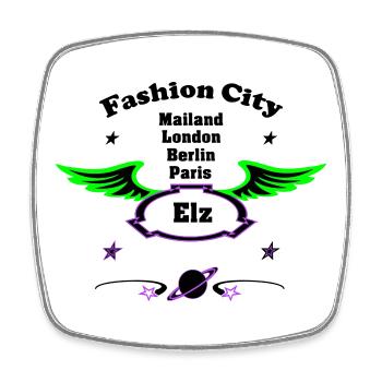 Fashion_City - Square fridge magnet - white - Front