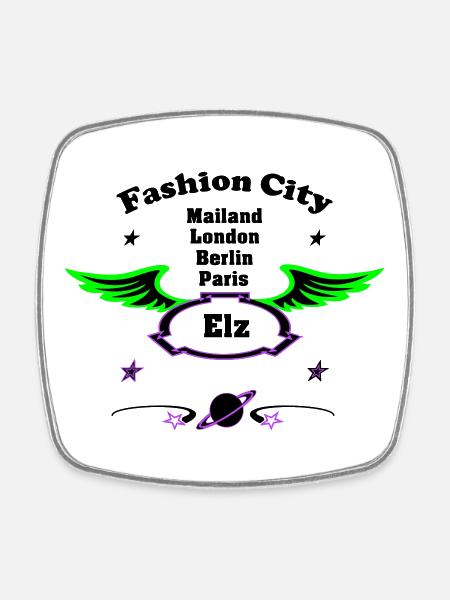 Fashion_City - Magnet carré - blanc