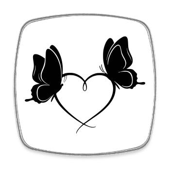 Cœur des papillons – Design amour & liberté - Magnet carré - blanc - Devant