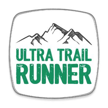 Coureur d’ultra-trail - Magnet carré - blanc - Devant