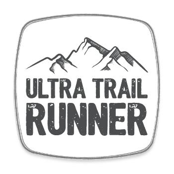 Coureur d’ultra-trail - Magnet carré - blanc - Devant
