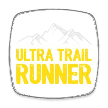 Coureur d’ultra-trail - Magnet carré - blanc - Devant