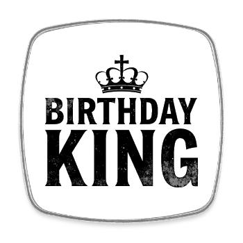 Birthday King Krone Herren Geburtstag Outfit - Viereckiger Kühlschrankmagnet - Weiß - Vorne