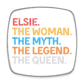 Elsie la Femme Le Mythe La Légende La Reine - Magnet carré - blanc - Devant