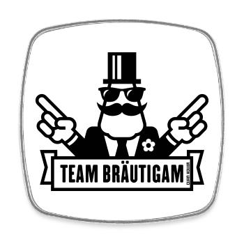 Team Bräutigam Handzeichen (Polterabend JGA / 1C) - Viereckiger Kühlschrankmagnet - Weiß - Vorne