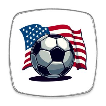 WM USA Fussball Fußballer Amerika Flagge - Viereckiger Kühlschrankmagnet - Weiß - Vorne