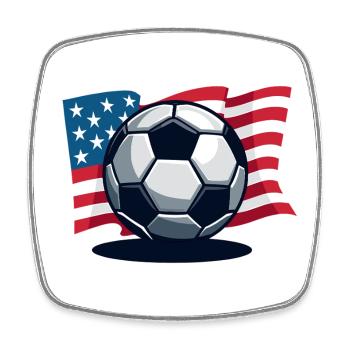 WM USA Fussball Fußballer Amerika Flagge - Viereckiger Kühlschrankmagnet - Weiß - Vorne