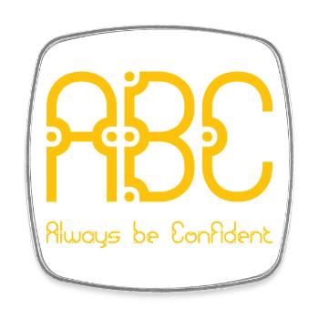 ABC - Toujours être confiant - Magnet carré - blanc - Devant