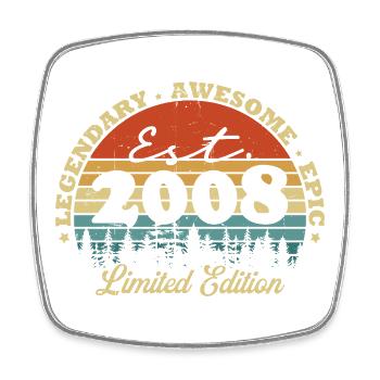 Legendary since 2008 – Vintage Birthday Gift - Square fridge magnet - white - Front