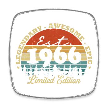 Legendär seit 1966 – Vintage Geburtstagsgeschenk   - Viereckiger Kühlschrankmagnet - Weiß - Vorne
