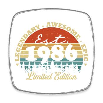Legendär seit 1986 – Vintage Geburtstagsgeschenk - Viereckiger Kühlschrankmagnet - Weiß - Vorne